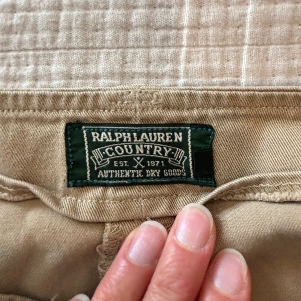 Vintage Ralph Lauren Country Khaki Cotton Twill Midi Straight Pencil Skirt S - Picture 6 of 12